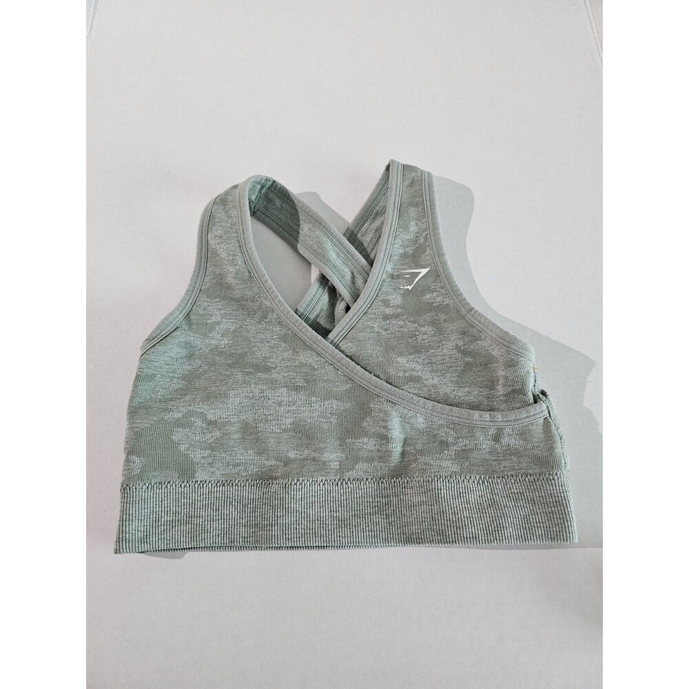 Gymshark Sports Gym Top  Womens Extra Small Green Camouflage  Athleticism